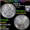 Image 1 : ***Auction Highlight*** 1893-p Morgan Dollar $1 Graded Unc Details By USCG (fc)