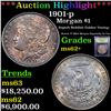 Image 1 : ***Auction Highlight*** 1901-p Morgan Dollar $1 Graded Select Unc By USCG (fc)
