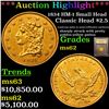 Image 1 : ***Auction Highlight*** 1834 HM-1 Small Head Classic Head $2 1/2 Gold Graded Select Unc By USCG (fc)
