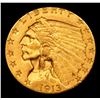 Image 2 : ***Auction Highlight*** 1913-p Gold Indian Quarter Eagle $2 1/2 Graded Select Unc By USCG (fc)
