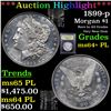 Image 1 : ***Auction Highlight*** 1899-p Morgan Dollar $1 Graded Choice Unc+ PL By USCG (fc)