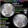 Image 1 : ***Auction Highlight*** 1880-o Morgan Dollar $1 Graded Choice Unc By USCG (fc)