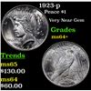 Image 1 : 1923-p Peace Dollar $1 Grades Choice+ Unc