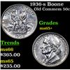 Image 1 : 1936-s Boone Old Commem Half Dollar 50c Grades GEM+ Unc