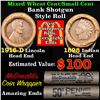 Image 1 : Mixed small cents 1c orig shotgun roll, 1916-d Wheat Cent, 1898 Indian Cent other end, McDonalds Wra