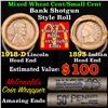 Image 1 : Mixed small cents 1c orig shotgun roll, 1918-d Wheat Cent, 1893 Indian Cent other end,McDnalds Wrapp