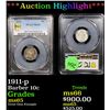 Image 1 : ***Auction Highlight*** PCGS 1911-p Barber Dime 10c Graded ms65 By PCGS (fc)