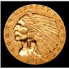 Image 2 : ***Auction Highlight*** 1913-p Gold Indian Quarter Eagle $2 1/2 Graded Select Unc By USCG (fc)