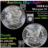 Image 1 : ***Auction Highlight*** 1884-o Morgan Dollar $1 Graded Choice Unc+ DMPL By USCG (fc)