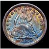 Image 2 : ***Auction Highlight*** 1853-o Arrows rainbow Toned Seated Liberty 1/2 10c Graded Select+ Unc By USC