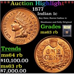 ***Auction Highlight*** 1877 Indian Cent 1c Graded Select Unc RB By USCG (fc)