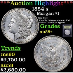 ***Auction Highlight*** 1884-s Morgan Dollar $1 Graded Choice AU/BU Slider+ By USCG (fc)