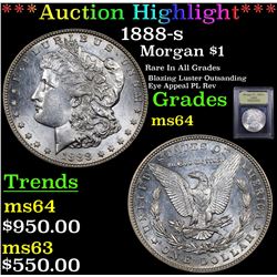 ***Auction Highlight*** 1888-s Morgan Dollar $1 Graded Choice Unc By USCG (fc)