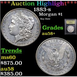 ***Auction Highlight*** 1883-s Morgan Dollar $1 Graded Choice AU/BU Slider+ By USCG (fc)
