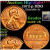 Image 1 : ***Auction Highlight*** 1972-p DDO Lincoln Cent 1c Graded Select+ Unc RB By USCG (fc)