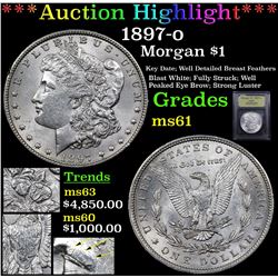 ***Auction Highlight*** 1897-o Morgan Dollar $1 Graded BU+ By USCG (fc)
