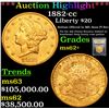 Image 1 : ***Auction Highlight*** 1882-cc Gold Liberty Double Eagle $20 Graded Select Unc By USCG (fc)
