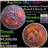 Image 1 : ***Auction Highlight*** 1846-p Rainbow Toned Seated Liberty Dollar $1 Graded Select Unc By USCG (fc)