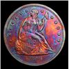 Image 2 : ***Auction Highlight*** 1846-p Rainbow Toned Seated Liberty Dollar $1 Graded Select Unc By USCG (fc)