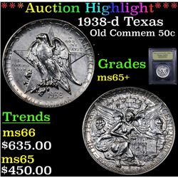 ***Auction Highlight*** 1938-d Texas Old Commem Half Dollar 50c Graded GEM+ Unc By USCG (fc)