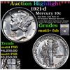 Image 1 : ***Auction Highlight*** 1921-d Mercury Dime 10c Graded Select Unc+ FSB By USCG (fc)