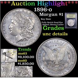 ***Auction Highlight*** 1896-o Morgan Dollar $1 Graded Unc Details By USCG (fc)