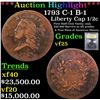 Image 1 : *Highlight Of Entire Auction* 1793 C-1 B-1 Liberty Cap half cent 1/2c Graded vf+ By USCG (fc)