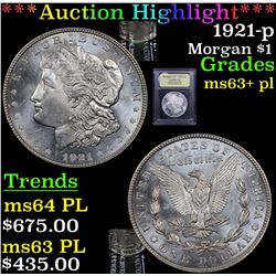 ***Auction Highlight*** 1921-p Morgan Dollar $1 Graded Select Unc+ PL By USCG (fc)