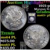 Image 1 : ***Auction Highlight*** 1921-p Morgan Dollar $1 Graded Select Unc+ PL By USCG (fc)