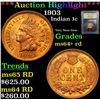 Image 1 : ***Auction Highlight*** 1903 Indian Cent 1c Graded Choice+ Unc RD By USCG (fc)