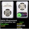 Image 1 : NGC 1924 Huguenot Old Commem Half Dollar 50c Graded ms63 By NGC