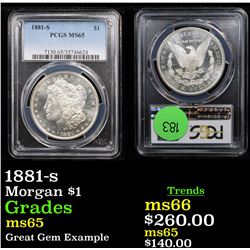 PCGS 1881-s Morgan Dollar $1 Graded ms65 By PCGS