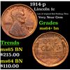 Image 1 : 1914-p Lincoln Cent 1c Grades Choice+ Unc BN