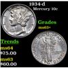 Image 1 : 1934-d Mercury Dime 10c Grades Select+ Unc