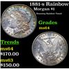 Image 1 : 1881-s Rainbow Toned Morgan Dollar $1 Grades Choice Unc