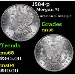 1884-p Morgan Dollar $1 Grades GEM Unc
