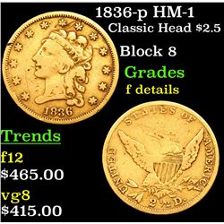 1836-p HM-1 Classic Head $2.50 Gold Grades f details
