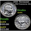 Image 1 : 1927 Vermont Old Commem Half Dollar 50c Grades Choice Unc
