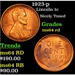 1923-p Lincoln Cent 1c Grades Choice Unc RD
