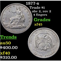 1877-s Trade Dollar $1 Grades xf+