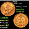 Image 1 : 1909 Indian Cent 1c Grades Select+ Unc RD