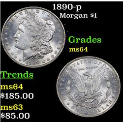 1890-p Morgan Dollar $1 Grades Choice Unc