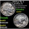 Image 1 : 1913-p Ty I Buffalo Nickel 5c Grades Choice+ Unc