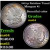 Image 1 : 1921-p Rainbow Toned Morgan Dollar $1 Grades Choice Unc