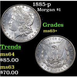 1885-p Morgan Dollar $1 Grades Select+ Unc