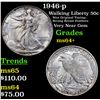 Image 1 : 1946-p Walking Liberty Half Dollar 50c Grades Choice+ Unc