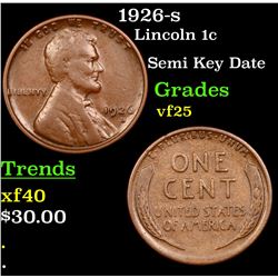 1926-s Lincoln Cent 1c Grades vf+
