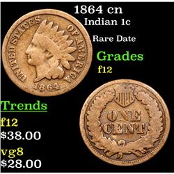 1864 cn Indian Cent 1c Grades f, fine