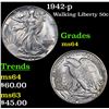 Image 1 : 1942-p Walking Liberty Half Dollar 50c Grades Choice Unc