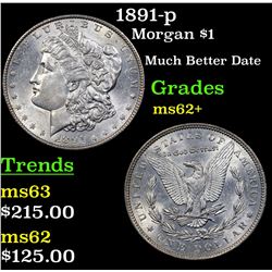1891-p Morgan Dollar $1 Grades Select Unc